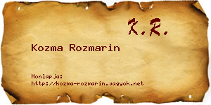 Kozma Rozmarin névjegykártya